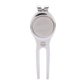 Golf Divot Repair Tool, Stylish Zinc Alloy Divot Repair Tool Magnetic Ball Marker Golf Accessory(D102 Silver)