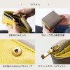 Mura's Goat Leather, Saffiano Leather, Women's, Bi-Color, Bi-Color, Anti-Skimming, Gray