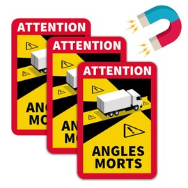 Ksvaye Pack of 3 Car Blind Spot Magnet Stickers France 25 x 17 cm Angles Morts Magnet Motorhome Sign Sign France Attention Angles Morts Magnet Sticker France Truck Bus