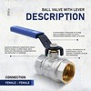 DOJA Barcelona Ball Valve with Lever Handle, Blue, 1/2 Inch,