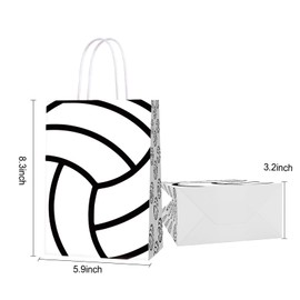 KERINGO 16 PCS Volleyball Gift Bags Volleyball Party Favor Treat Bags Volleyball Snacks and Candy Bags with Handles for Volleyball Theme Adults Birthday Party Decor