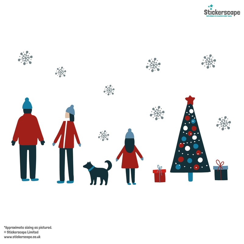 Scandi Family Winter Scene Window Stickers (2 Sheets) | Christmas