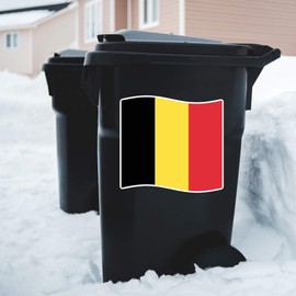 Extra Large 460mm 'Waving Belgian Flag' Permanent Sticker Decal for Cars/Windows/Bins/Walls (DW00105495)