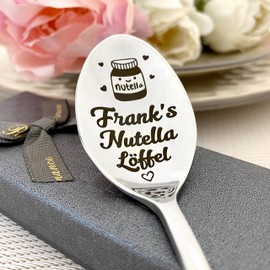 Nutella löffel Kaffeelöffel mit Gravur - Namenslöffel - nach Wunsch Überraschung - Gestaltung Edelstahl - Geschenk Nutella löffel in Geschenkbox