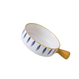 COLLBATH Salad Bowl Ceramic Bowl with Handle Sturdy and Sturdy for Serving Mixing or Storage