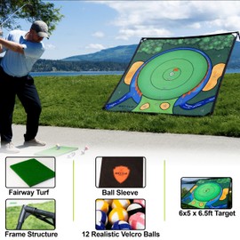 Battle Golf Chipping Game - The Original Portable Golf Game for Chipping Practice for Dads and Junior Golfers - Indoor and Outdoor (Extra Balls Set - 8 Players)