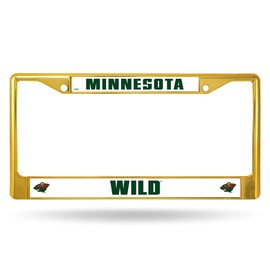 Minnesota Wild Chrome Metal (Gold Painted) License Plate Frame