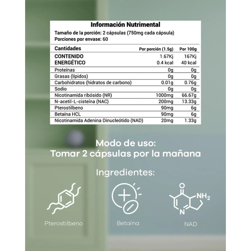 Nad+ Resveratrol 240 Cápsulas - 60 días - 2 Meses