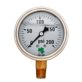 Zenport LPG200 Zen-Tek Glycerin Liquid Filled Pressure Gauge, 200 PSI, Box of 10