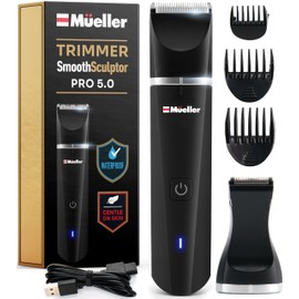 Mueller Manscape Unisex SmoothSculptor 5.0 Bikini Shaver for Women & Pubic Hair Trimmer Women Men – Wet/Dry, USB Charging, Wireless, for Sensitive Skin, Ball Trimmer Men, Body & Bikini Shaver
