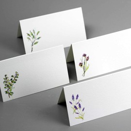 HERB Place Cards (4 Herbs) for Dinner Parties and Events. Table Tent Style, Scored for Easy Folding. Available in Packages of 12, 24, 48 (24), Multi, 26 Regular