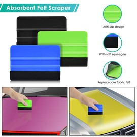 PACETAP Car Vinyl Wrap Tool kit 35pcs, Window Tint Tools Kit Including Package Bag, Felt Squeegee, Edge Trimmer, Soft Corner Squeegee, Retractable Kinfe and 10*Kinfe Blades, Carving Knife, Cut Knife