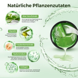 Eye Pads, 80 Pieces Eye Pads Collagen & Hyaluronic Acid Eye Pads Against Dark Circles with Aloe Vera, Eye Mask Anti Ageing, Dark Circles Removal, Wrinkles, Eye Bags, Puffiness Eye Patches, Eye Care