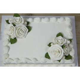 Global Sugar Art Premium Rose Sugar Cake Flowers, White Small Unwired, 32 Count by Chef Alan Tetreault