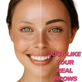 Microblading Eyebrow Pen, Waterproof Eyebrow Pencil Hair Like Natural Liquid Brow Contouring Pen, 2-in-1 Dual-Ended Long Lasting Eye Brow Filler Pencil with Precise Micro-Fork-Tip, Dark Brown