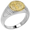 Men's Christian Ring - Solid 925 Sterling Silver & 14k