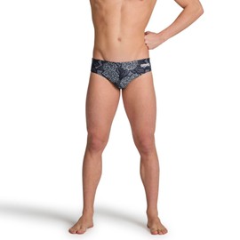 ARENA Men's Hydrangea Bouquet Swim Briefs - Athletic Training Swimwear for Men Competition and Racing Swimsuit,Team Black