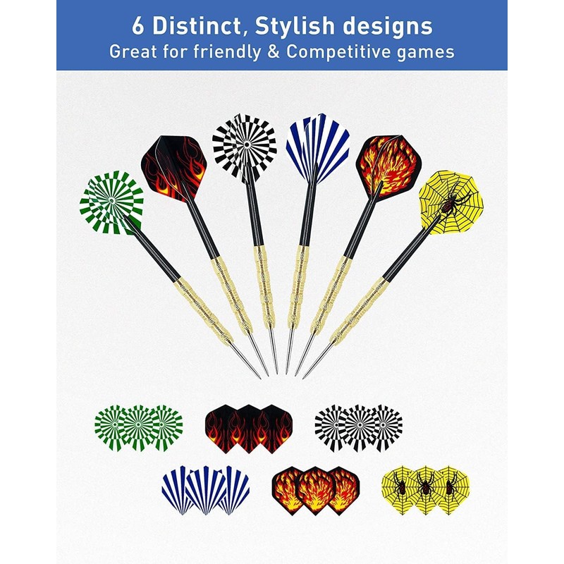 18 Pack Steel Tip Darts, Professional Darts Metal Tip Set