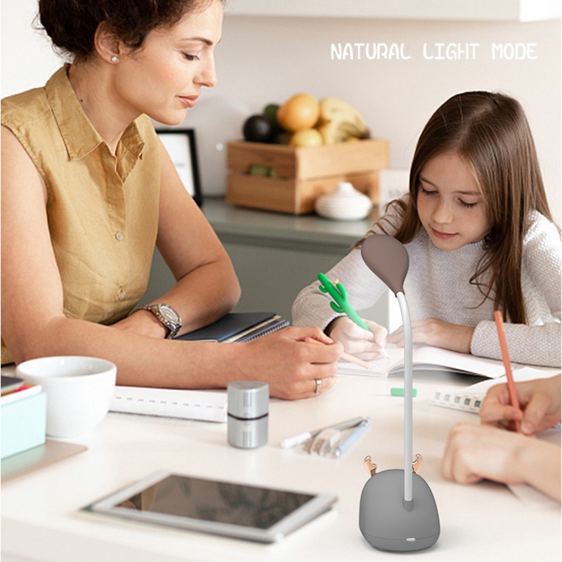 LED Desk Lamp Cartoon Animal USB Rechargeable Eye Protecting Table