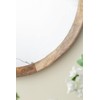 Udorich Stylish Transitional Decor Mango Wood Wall Mirror, Natural Frame
