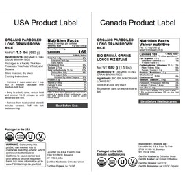 Organic Parboiled Long Grain Brown Rice, 1.5 Pounds - Non-GMO Whole Grain, Kosher, Vegan, Bulk. Partially Precooked Converted Rice. Easy-cook Rice is Great for Making Idlis and Dosas. Rich in Vitamins