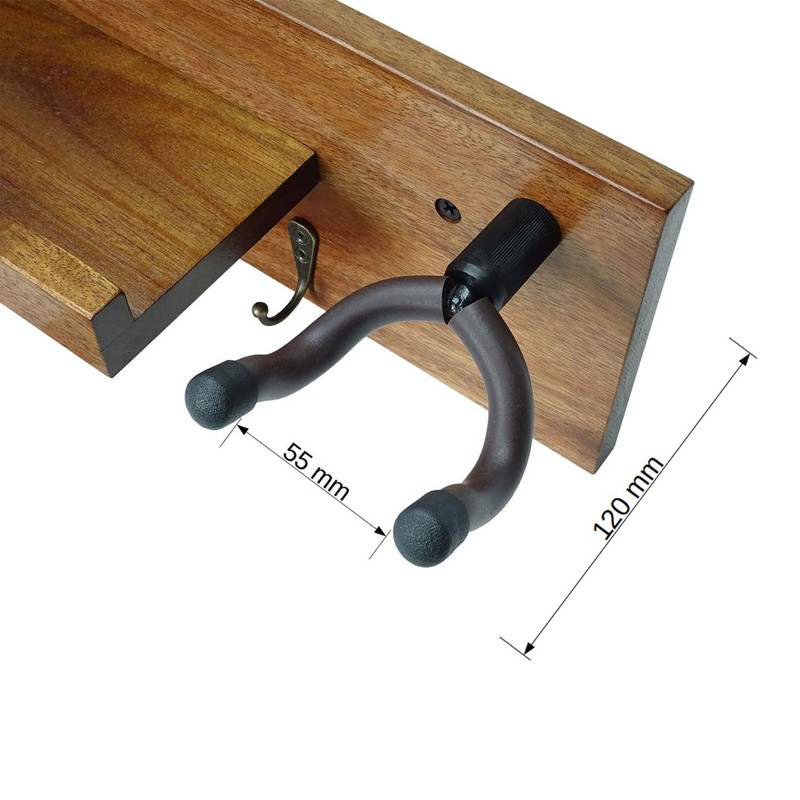 keepdrum GS039a Double Guitar Wall Mount Wooden Wall Mount for