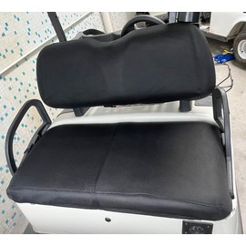Golf Cart Seat Cover | Polyester Mesh Seat Cover |Breathable Bench Seat Cover for Club Car DS/Precedent EZGO TXT/RXV& Yamaha- Black(Seat and seat Back Cover)