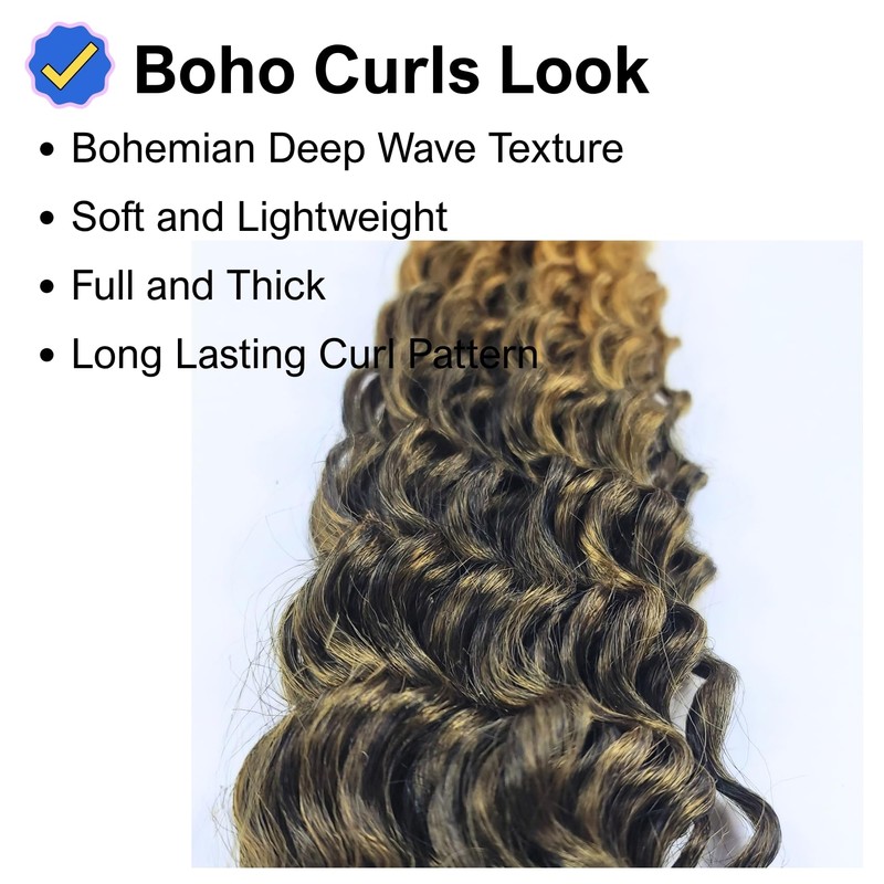Brown to Honey Boho Hair 4/27# Ombre Synthetic Boho Braids