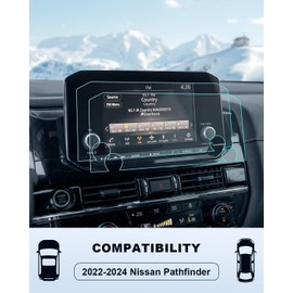 BIXUAN 2022-2025 Nissan Pathfinder Screen Protector -(2PCS) For Pathfinder (SV/SL/Platinum) 9Inch Touchscreen Film, 2025 Pathfinder Accessories HD Transparent Infortainment Nano Film