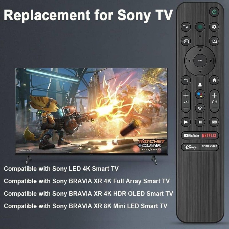 Sony RMF-TX800U Replacement Voice Remote with Sony 4K 8K Mic