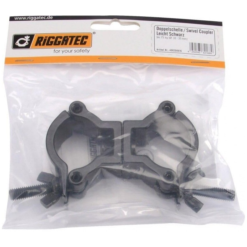 Riggatec Double Clamp Swivel Coupler Light Black up to 50