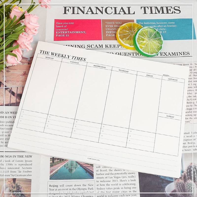 Weekly Planner Pad, 60 Sheets B4 Weekly to View Planner