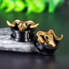 COOEAR Gauges Ears Plugs and Tunnels Black Screw Back Earrings