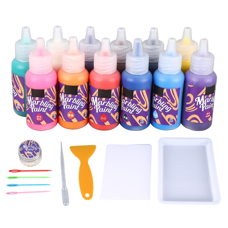 12 Colors Water Marbling Paint Kit for Girls Boys Marbling