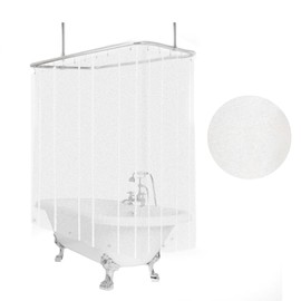 GBYcLyw Clawfoot Tub Short Length Shower Curtain or Liner 180x60 Inch Wrap Around Silky Frosted Shower Liner Extra Wide PEVA Shower Curtain Sets with 6 Magnets 32 Metal Hooks Included