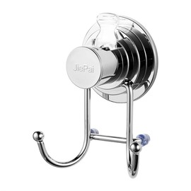 JiePai Vacuum Suction Cup Hooks Shower Bath Towel Hooks Hanging Towel Holder Wall Towel Rack Organizer for Kitchen , Bathrobe,Loofah ,Bronze (1 Pack)