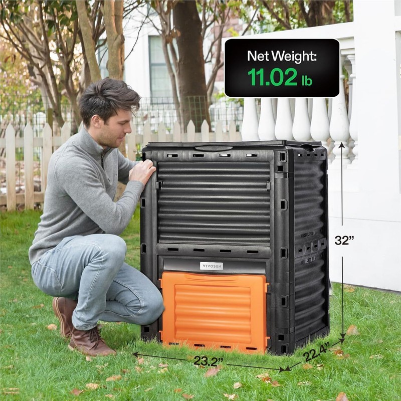 VIVOSUN Compost Bin 80Gal 300L Outdoor Composter W/ Large Capacity