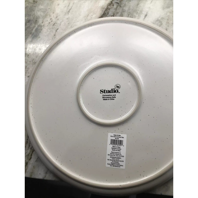 Studio 3B Mio 10.5” Ceramic Serving/Dinner Sea Salt Plate Bed