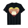 Cute Hamster Design Retro Heart Shape Vintage T-Shirt