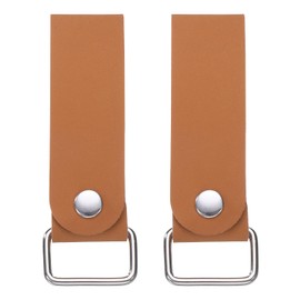 sourcing map 2pcs Tape Measure Holder 4.8" Leather Tape Measure Holder for Regular Casual Belts and Work Tool Belts, Brown