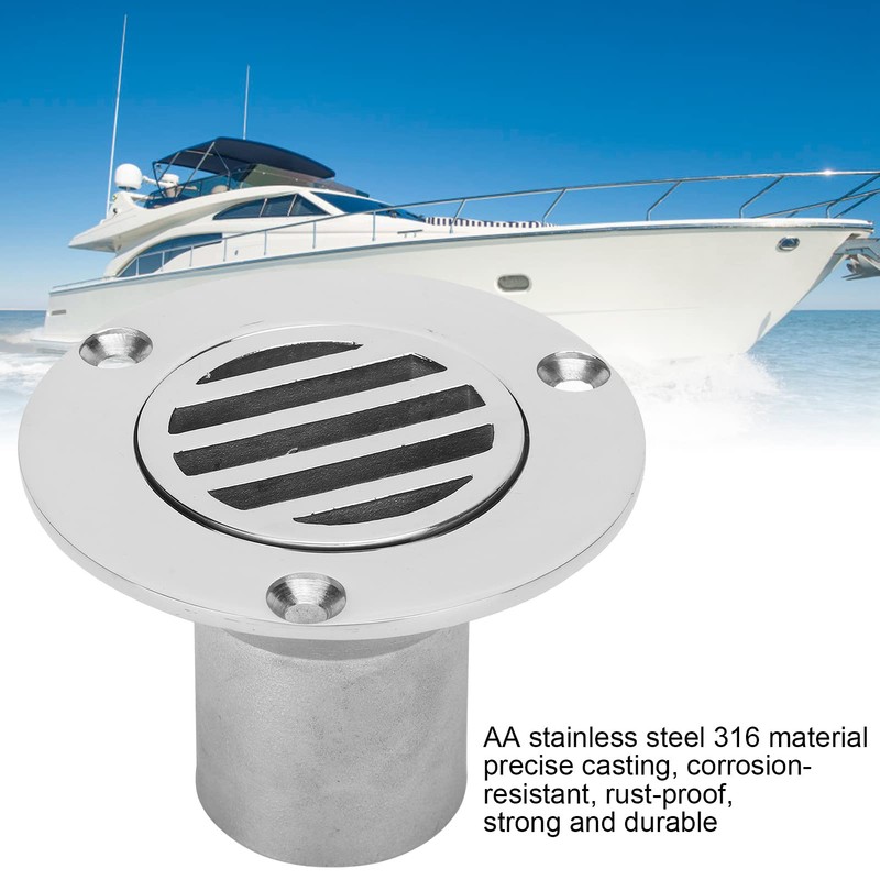 POENVFPO Boat Drain Scupper,High Strength 316 Stainless Steel Yacht Floor