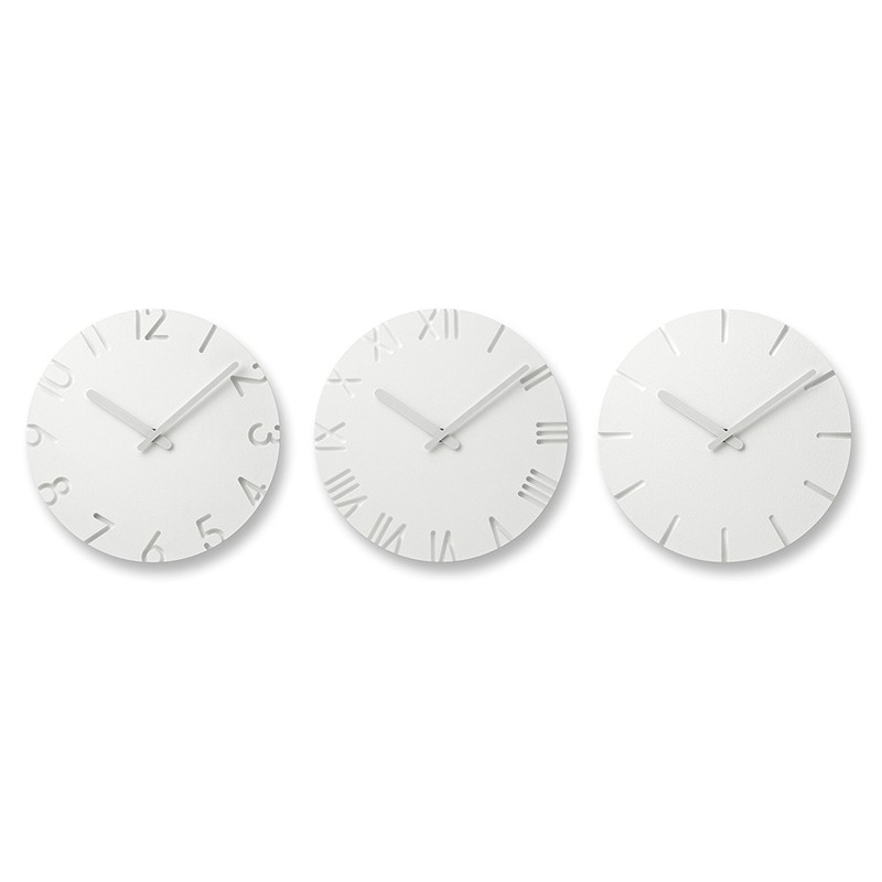 Lemnos CARVED Arabic NTL10-04A Wall Clock, Carved, White, 9.4 inches