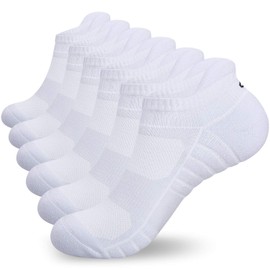 Benirap Trainer Socks Men Women, 6 Pairs Anti Blister Ankle Socks Cushioned Running Socks Breathable Cotton Socks for Waking Hiking Cycling Sports Work