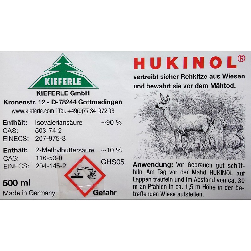 Kieferle Hukinol 500 ml Wild Vergrämung Weathering Wild Damage Prevention