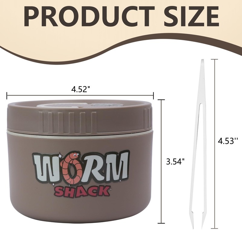 Fishing Bait Container, Insulated Stainless Steel, Live Bait Storage, Worm