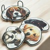 MIJOMA Untersetzer Set Hund – 4er Keramik Glasuntersetzer mit Metallhalter