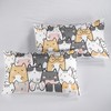 QOOMO Kawaii Kids Sheets Twin Size,Kawaii Cat 16" Deep Pocket