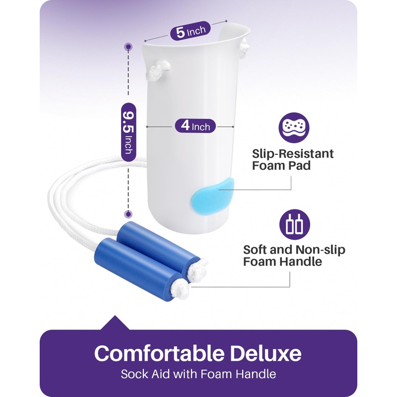 KEKOY 4INCH Sock Aid for Putting on Socks, Sock Assistant