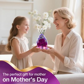 Eternal Rose Angel Gifts for Women, Angel Figure Gifts for Mum, Mother's Day Gift, Mother's Day Gifts for Mum, Birthday Gift for Women, Mother, Grandma Gift (Purple)
