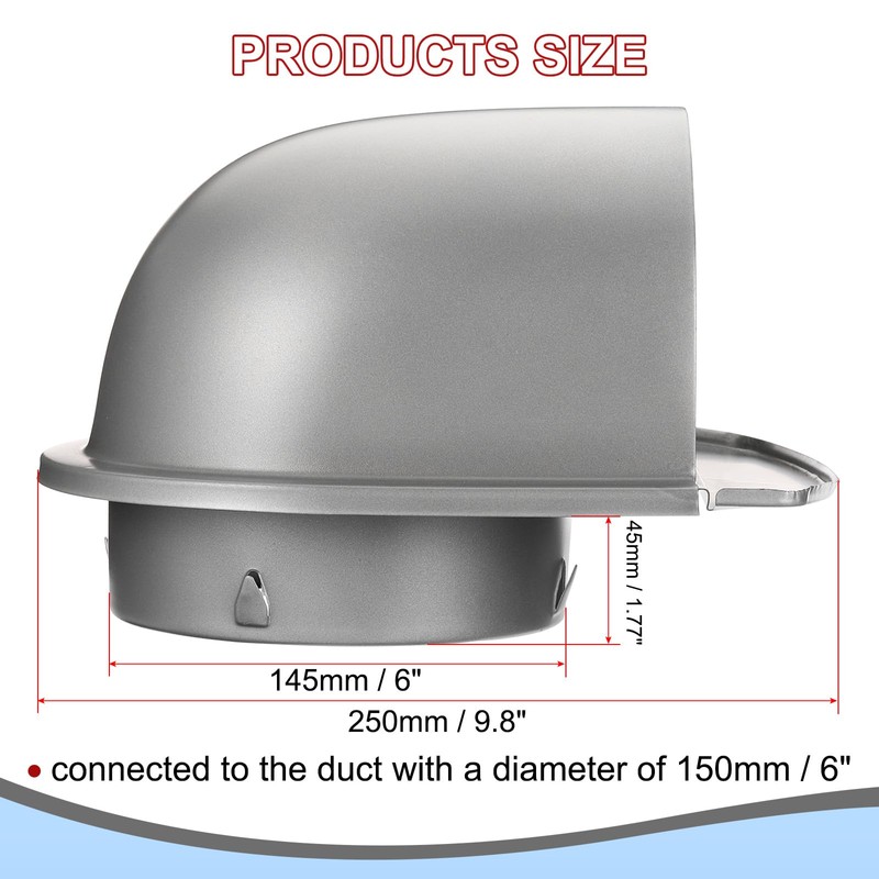 PATIKIL 6 Inch Exhaust Air Vent Cover, Exterior Wall Vent